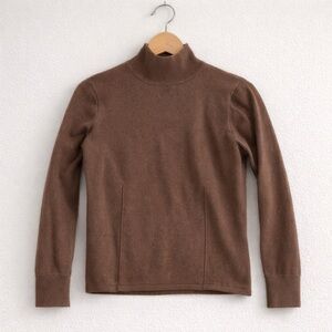 Woolrich Brown Mock Neck Wool Sweater Size Large Minimalist Fall Winter